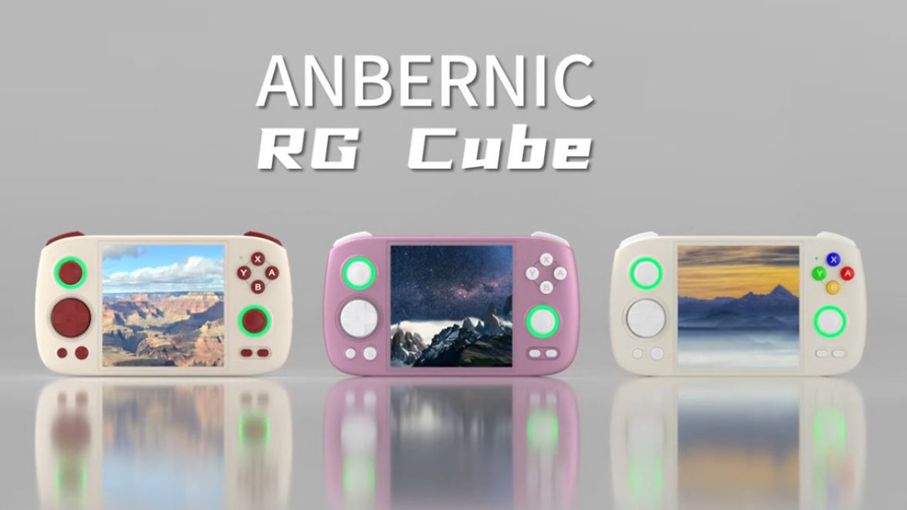 Der Anbernic RG Cube kommt in drei Farben zum Release.