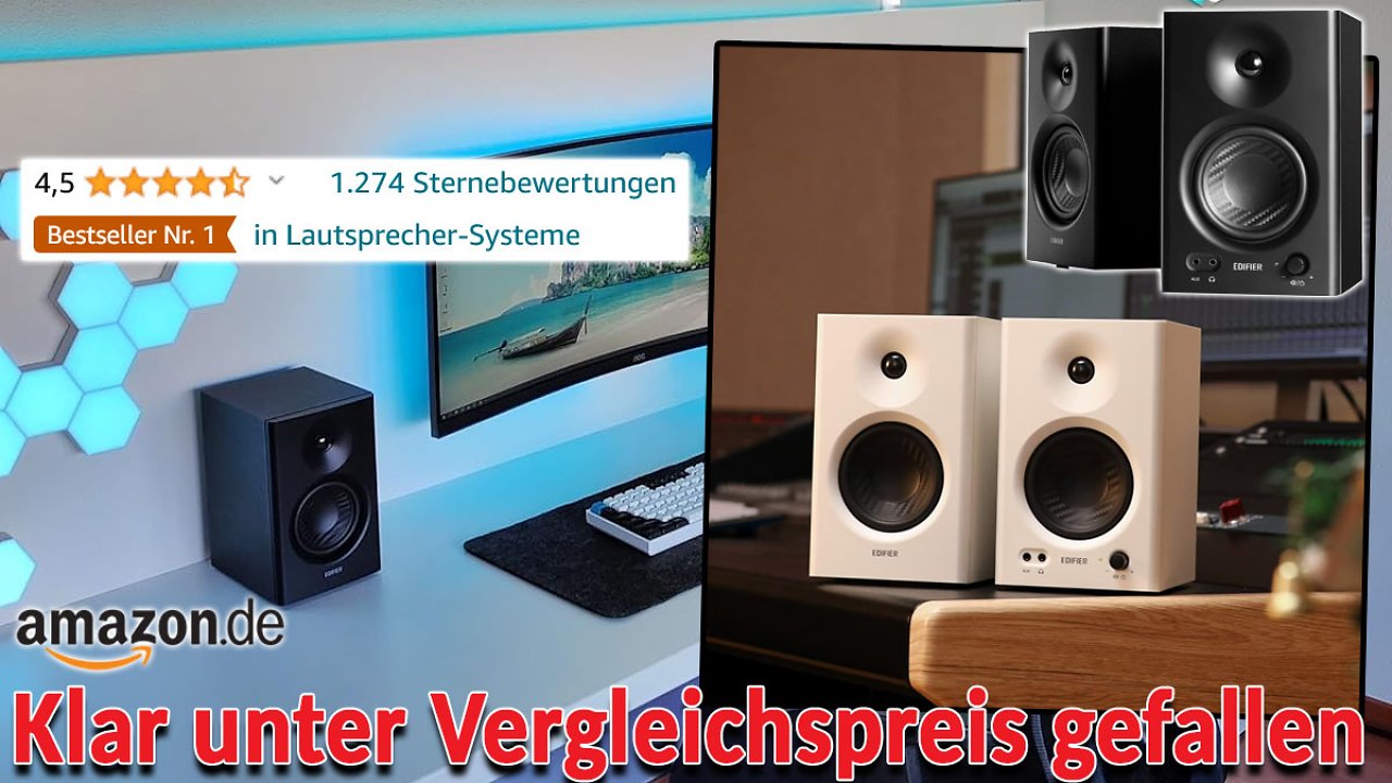 [04/05/2024] Aktive Lautsprecher auch für PC: Edifier MR4 klar unter Konkurrenzpreis gerutscht - Studiomonitore für Stereo-Liebhaber im Angebot (1)