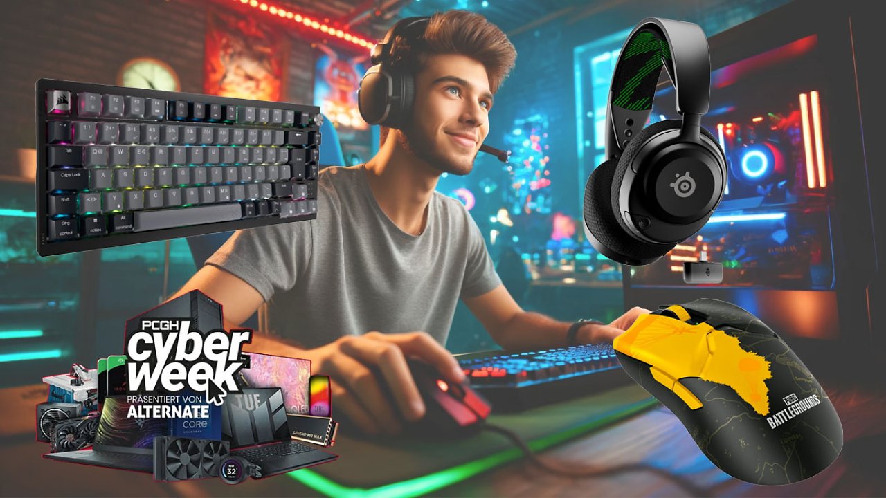 Günstig wie nie: Gaming-Tastatur von Corsair & Headset von Steelseries - auch Mäuse mit hohen Rabatten bei der PCGH Cyber Week