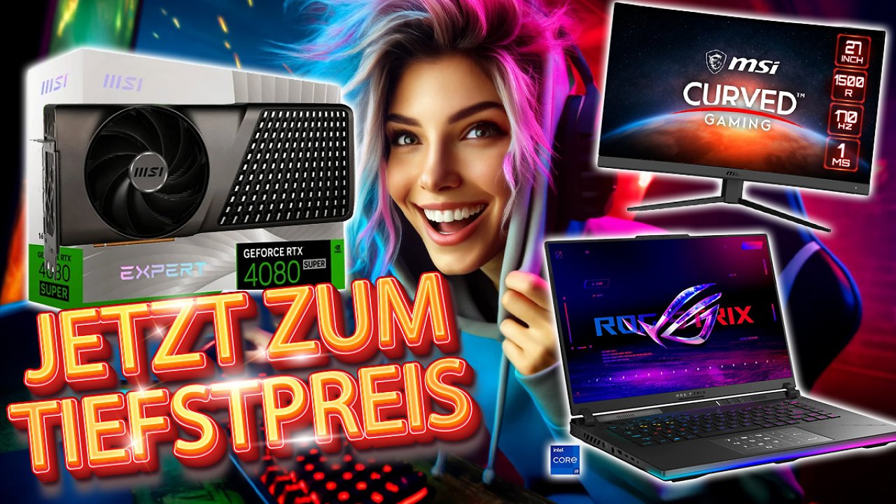 [13/05/2024] Tiefstpreise und PCGH Cyber Week 2024: Monitore ab 89 Euro, MSI GeForce RTX 4080 Super 16G Expert so günstig wie nie bei Alternate