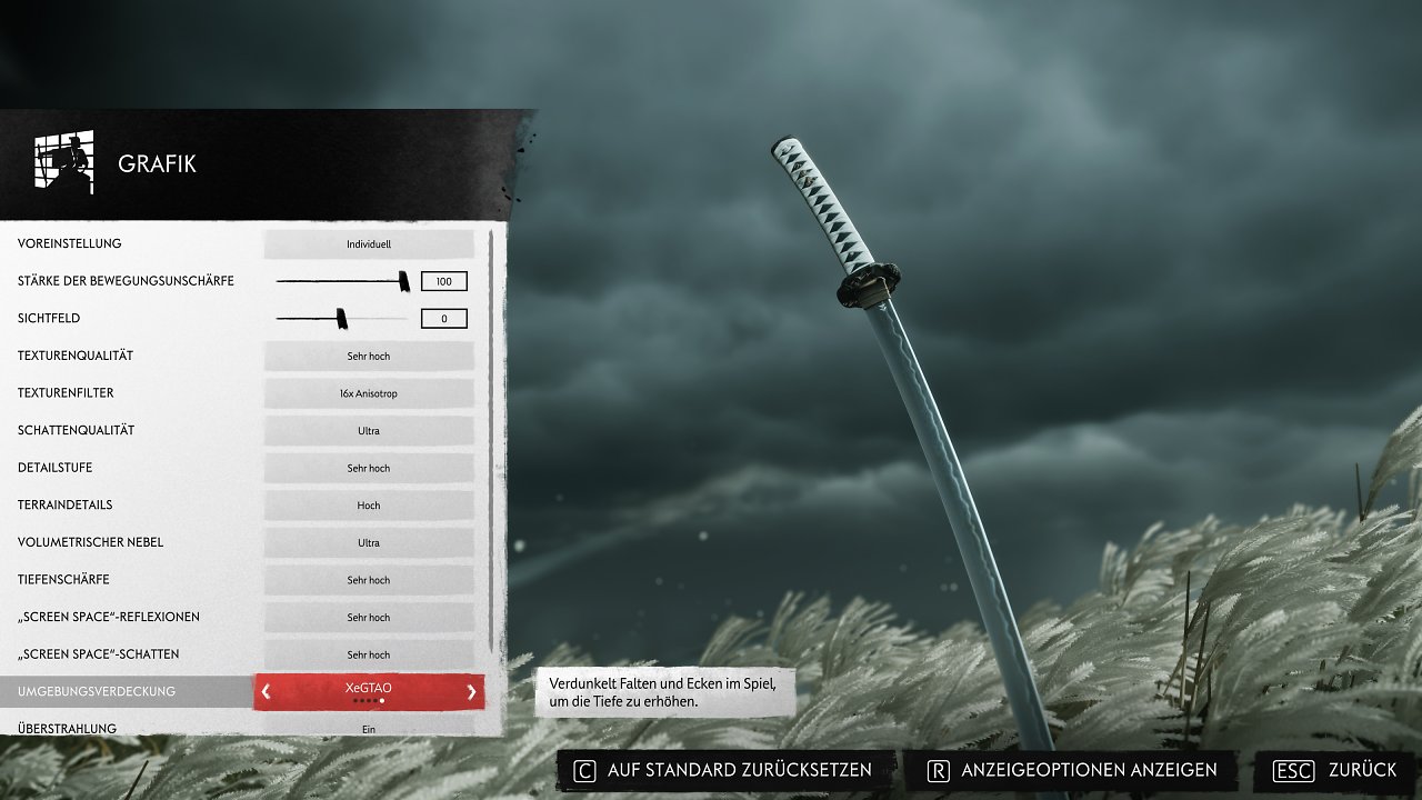 Ghost of Tsushima PC Grafikoptionen