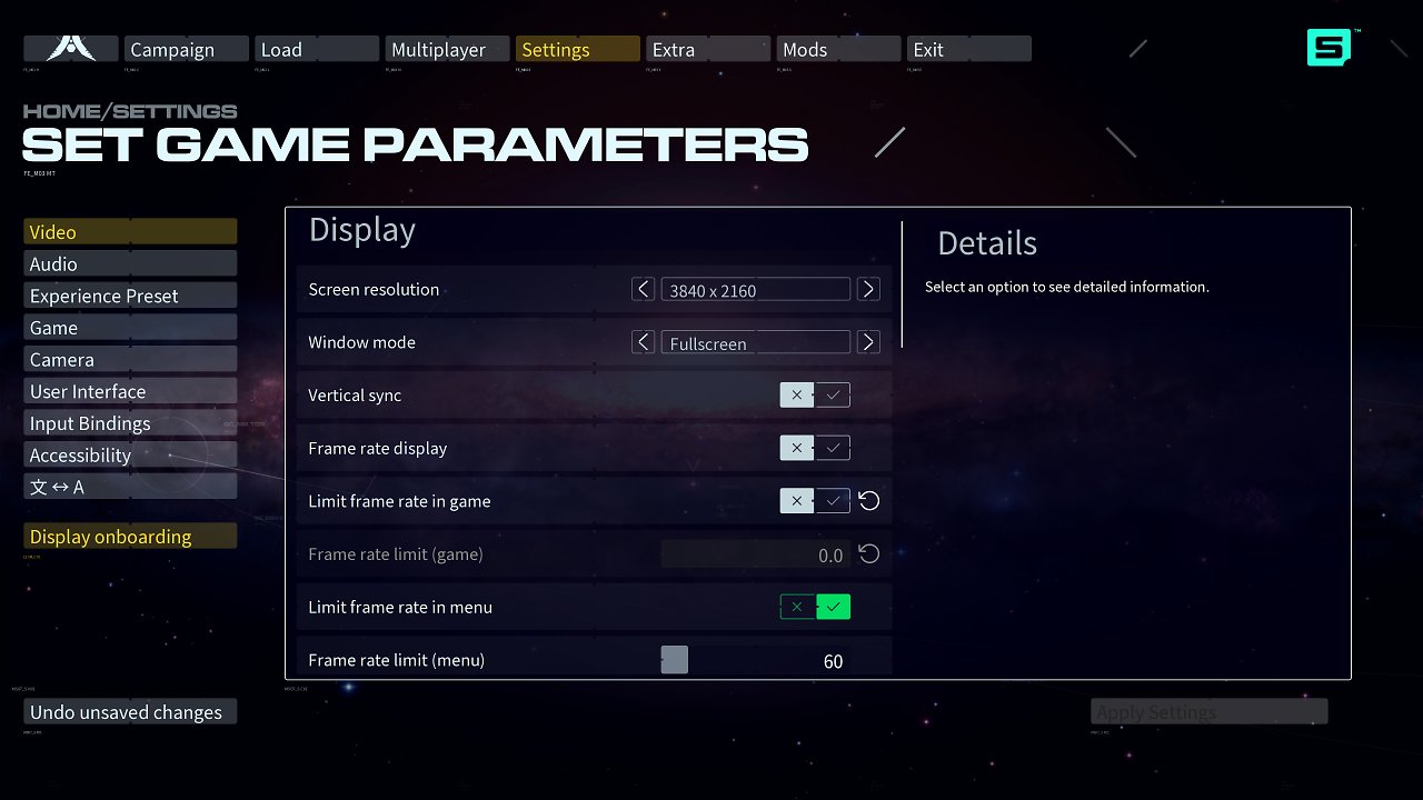 Homeworld 3 Graphics Options