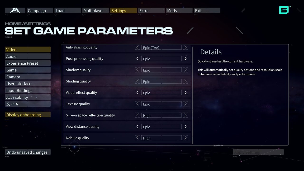 Homeworld 3 Graphics Options 3