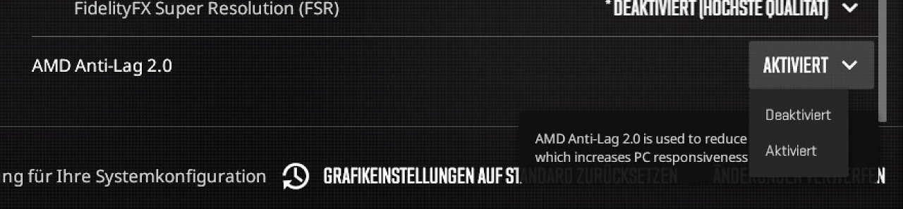 [29/05/2024] AMDs Anti-Lag 2 kann im Spiel in den Optionen entweder aktiviert oder deaktiviert werden, es gibt keinen Boost. Aktiviert werden kann AMDs Latenz-Monitor über einen Hotkey oben links in der Ecke.