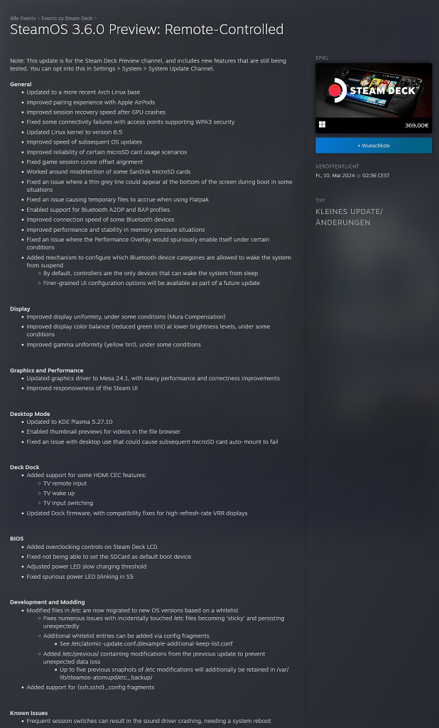 [13/05/2024] SteamOS 3.6.0