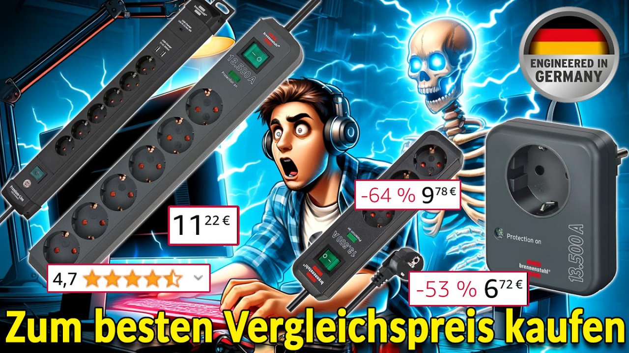 [04/05/2024] Bis 64 % günstiger bei Amazon sind: Steckdosenleisten- & Adapter mit Überspannungsschutz von Brennenstuhl