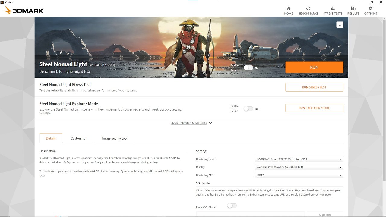 [16/05/2024] Steel Nomad Light UI Web