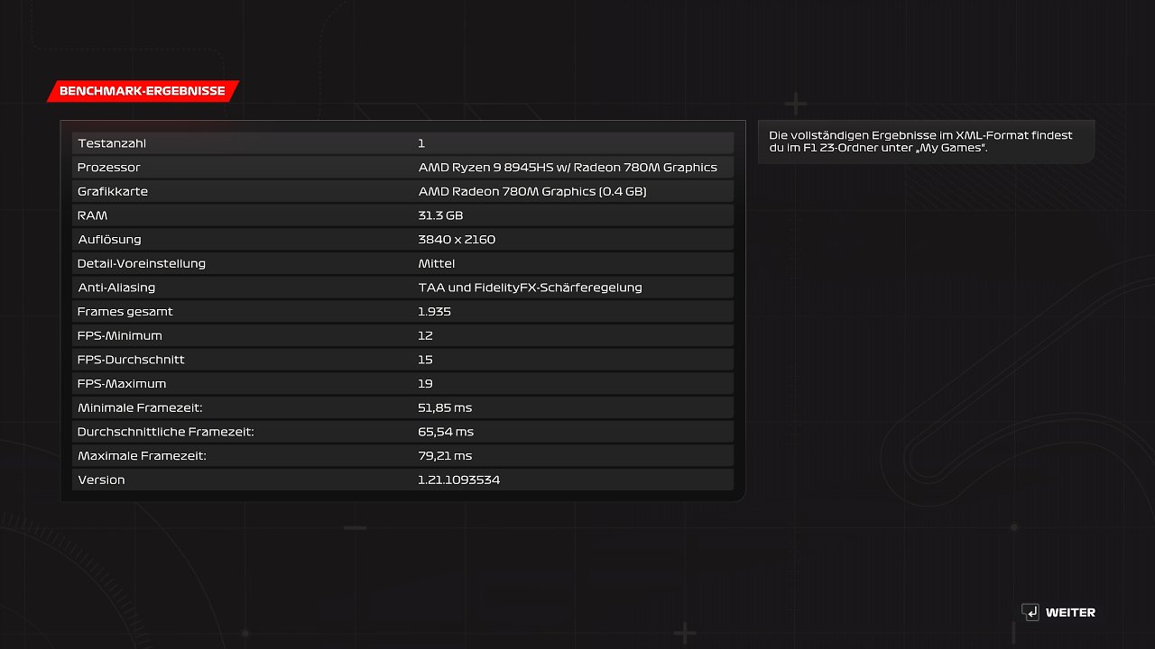 [19/06/2024] F1 24 UHD-Grafik mit nur 19 fps