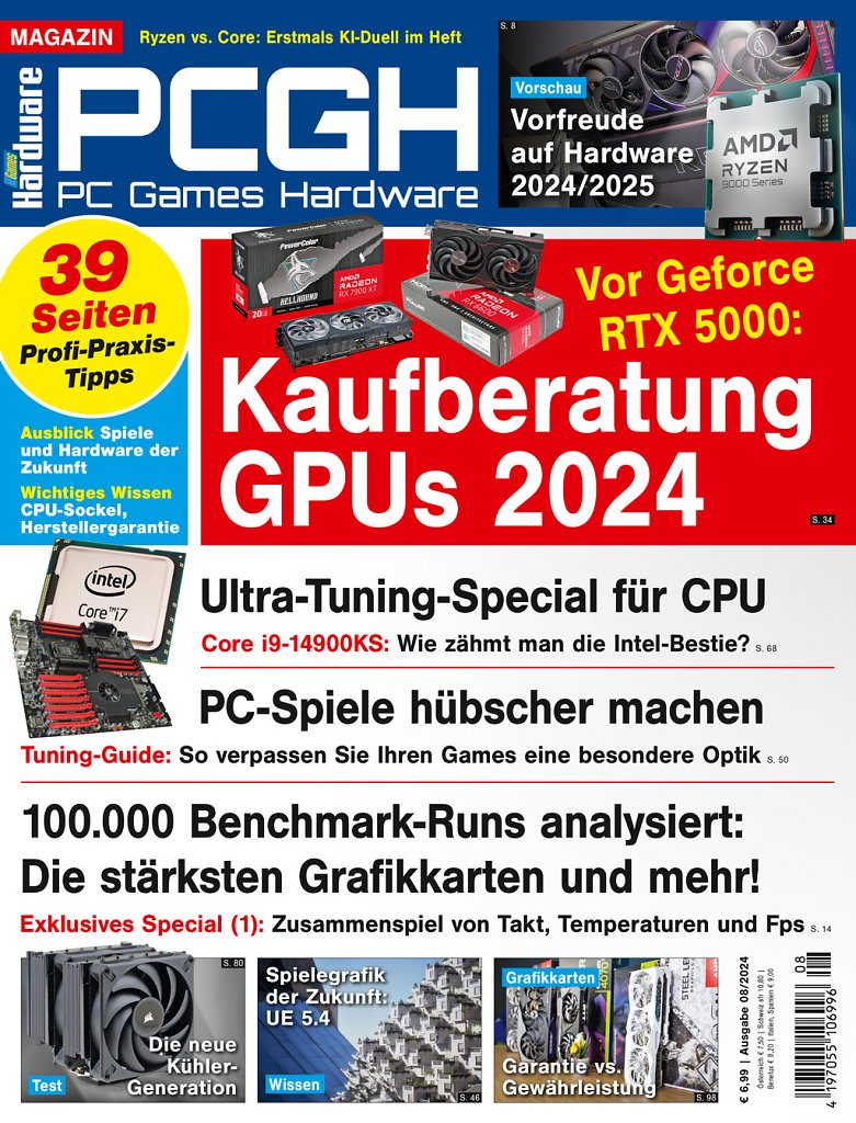 [27/06/2024] Magazin-Cover der PCGH-Ausgabe 08/2024.