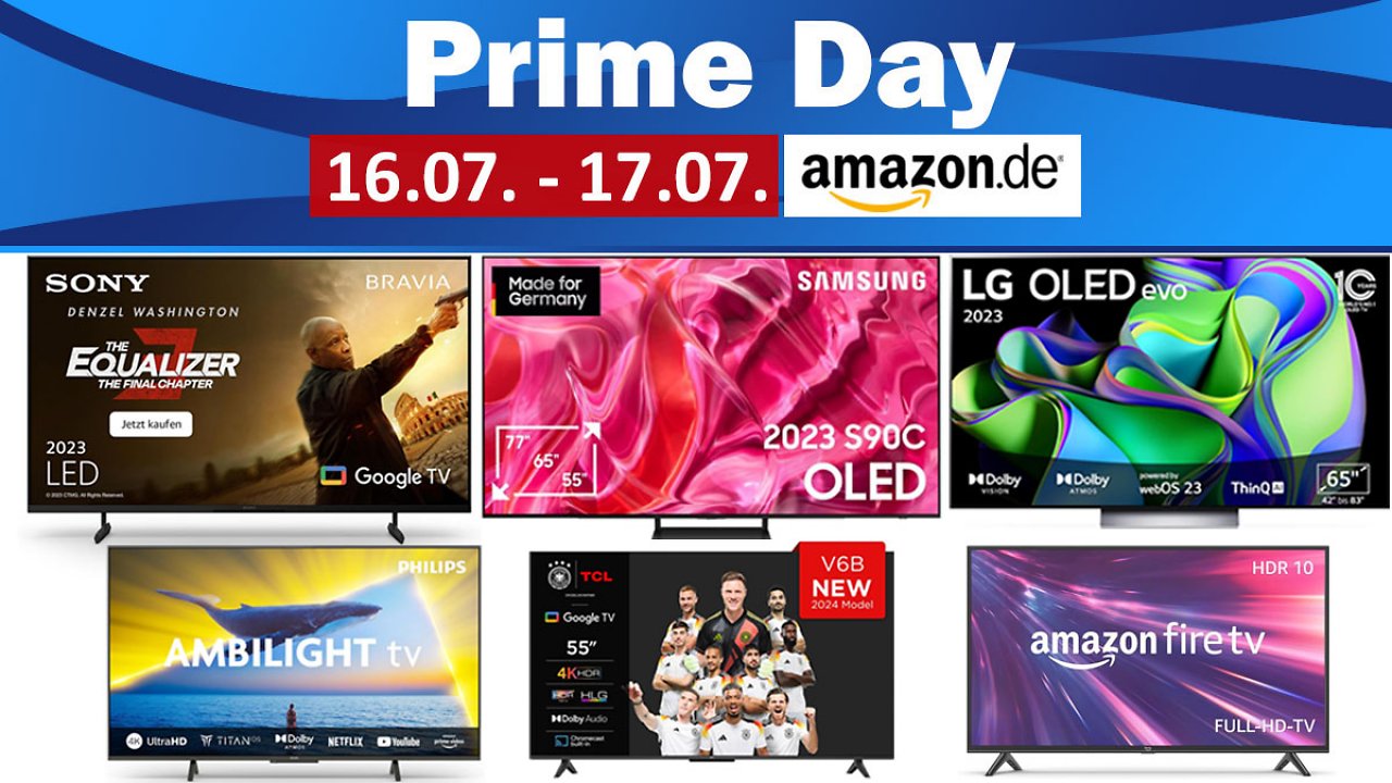 Prime Day: Fernseher ab 99€, OLED TVs günstig wie nie - die besten Angebote für Netflix, Disney+ & Co.