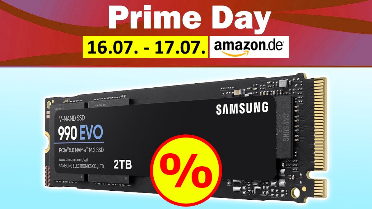 [17/07/2024] Prime Day: Samsung 990 Evo 2 TB jetzt die günstigste SSD der Südkoreaner