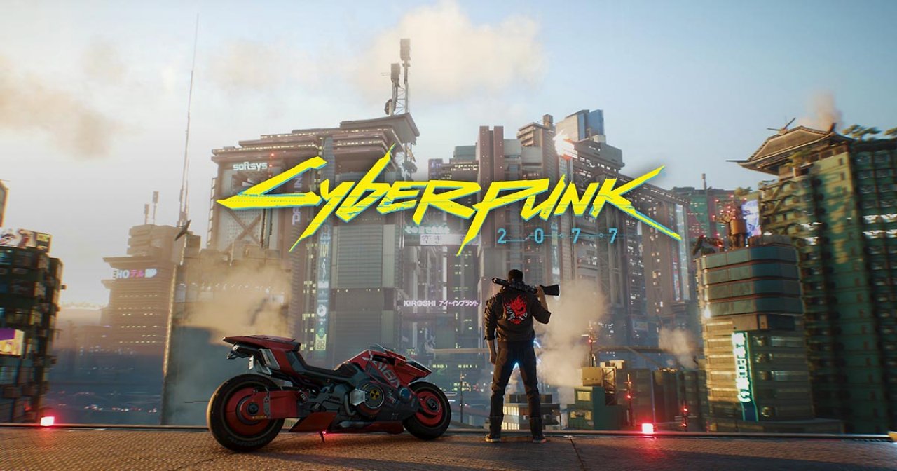 In der offenen Welt von Cyberpunk 2077 brauche man keine Tricks, um Ladezeiten zu kaschieren, sagt der Game Director. Das Foto zeigt das Artwork mit Logo.