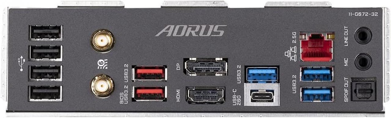 Die Anschlüsse des PC-Mainboards im Überblick.