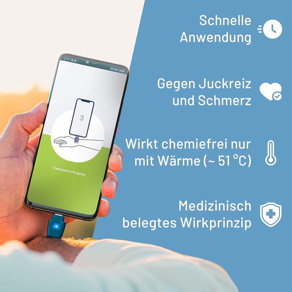 [29/08/2024] Heat it Insektenstichheiler funktioniert mit Smartphone-App.