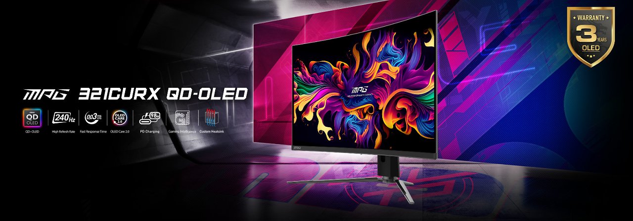 [18/08/2024] MPG 321CURX: QD-OLED mit 240 Hz kommt auch mit leichter Krümmung