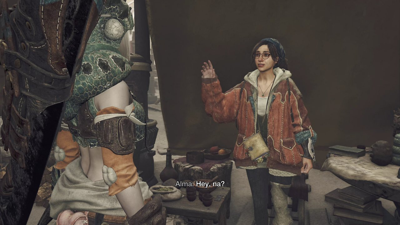 [28/08/2024] Als neue Begleitung und Wildtierexpertin hält in Monster Hunter Wilds Charakter Alma her, die mit Brille und Frisur auch glatt aus unserer Welt stammen könnte.