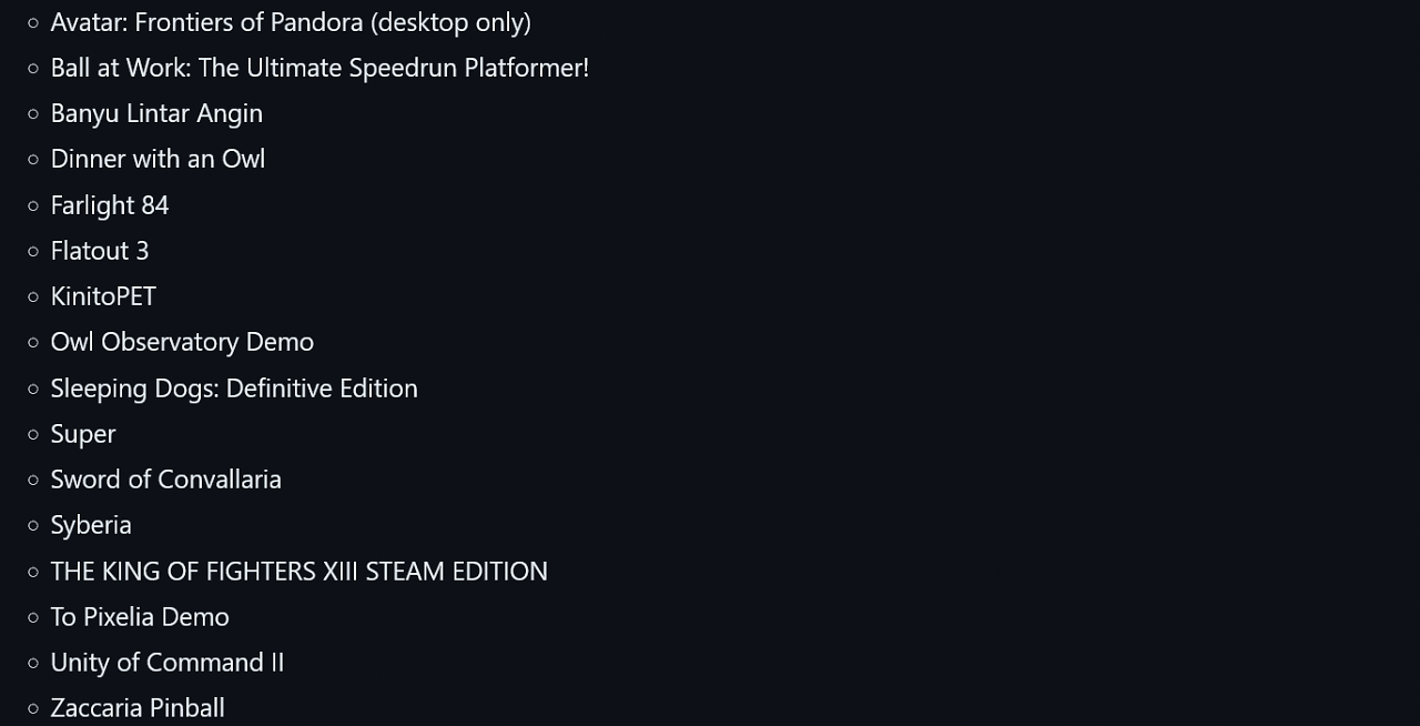 [23/08/2024] New Games