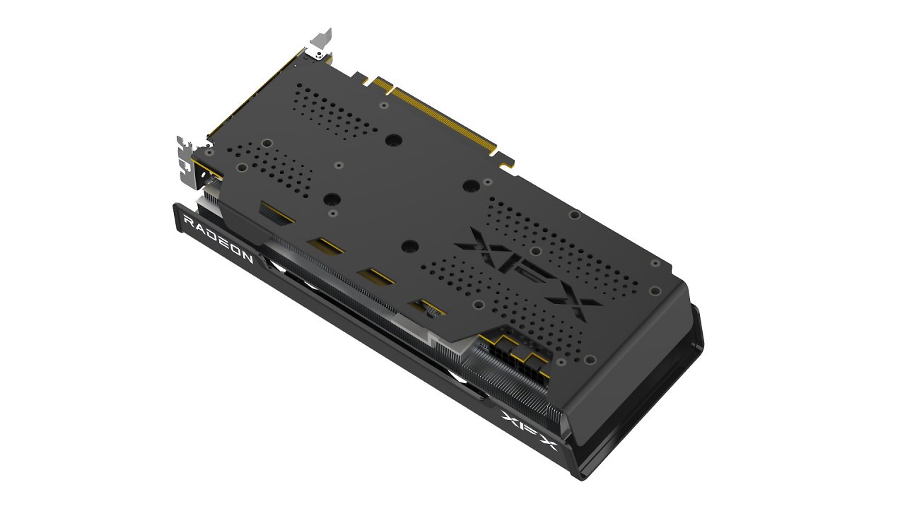 [11/08/2024] Die Rückseite der XFX Radeon RX 7800 XT Speedster SWFT 210 Core Edition - auf eine Backplate hat das Unternehmen nicht verzichtet.