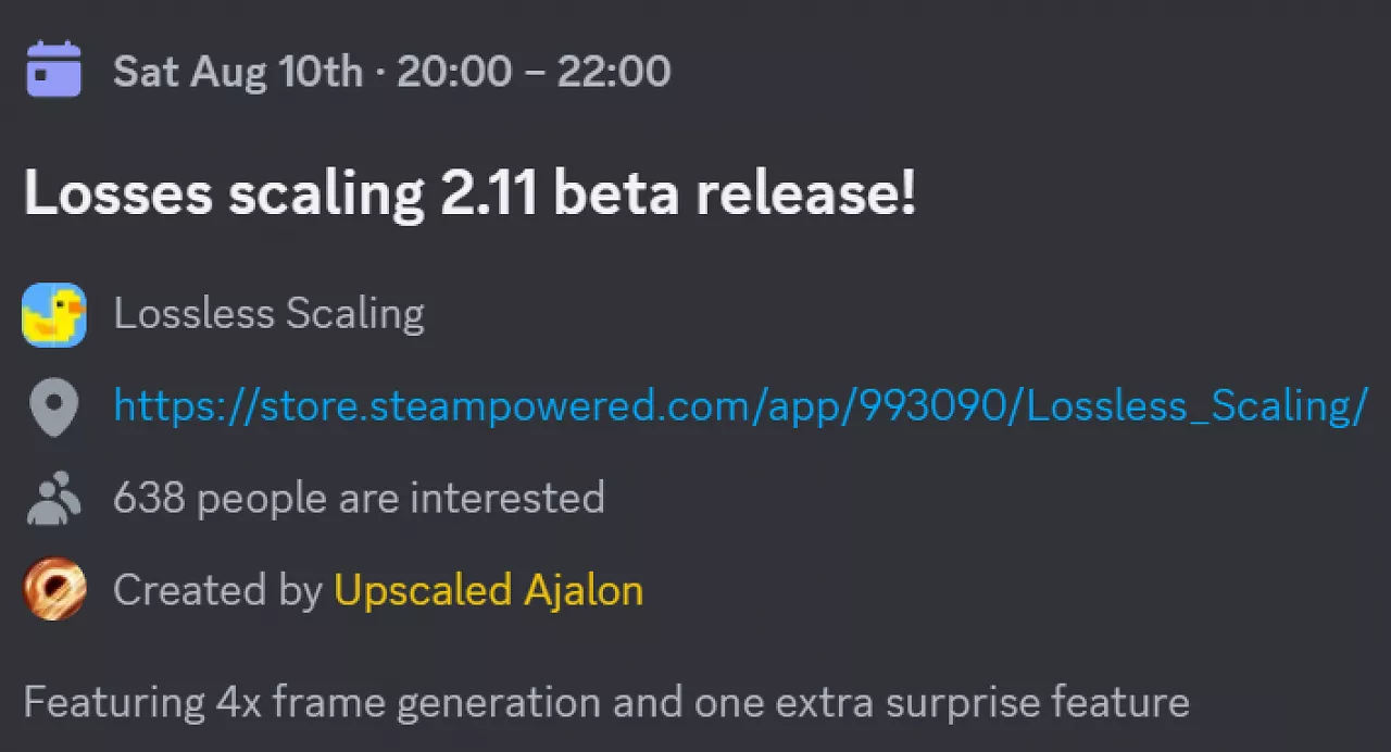 [06/08/2024] Lossless Scaling