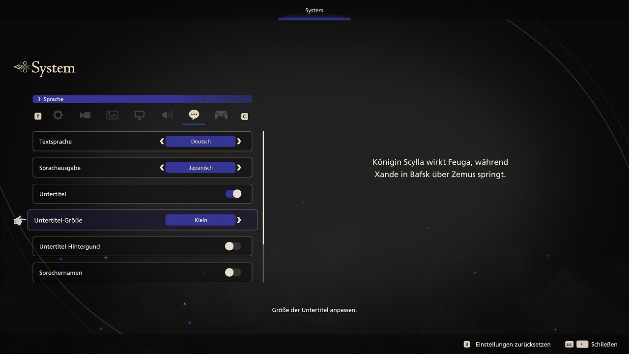 Final Fantasy 16 - Menu - Sprache (1)