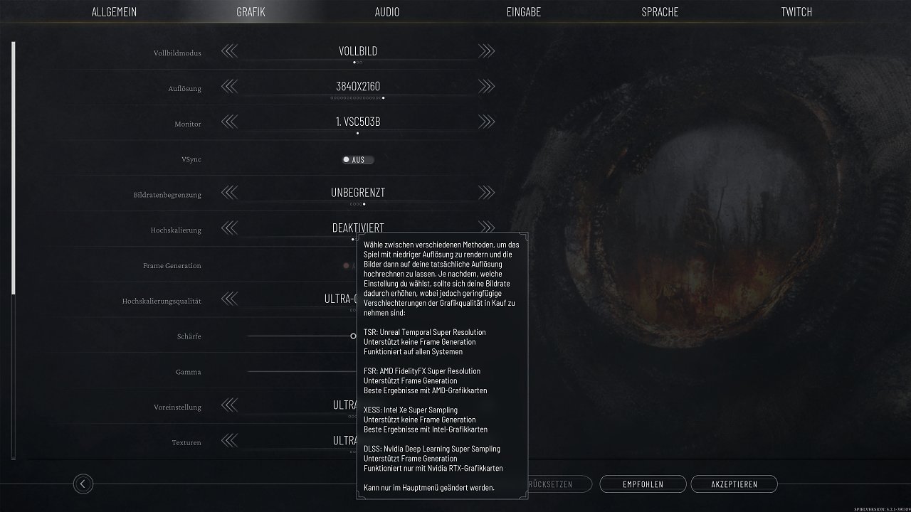 [17/09/2024] Frostpunk 2 Grafikoptionen Upsampling-Verfahren