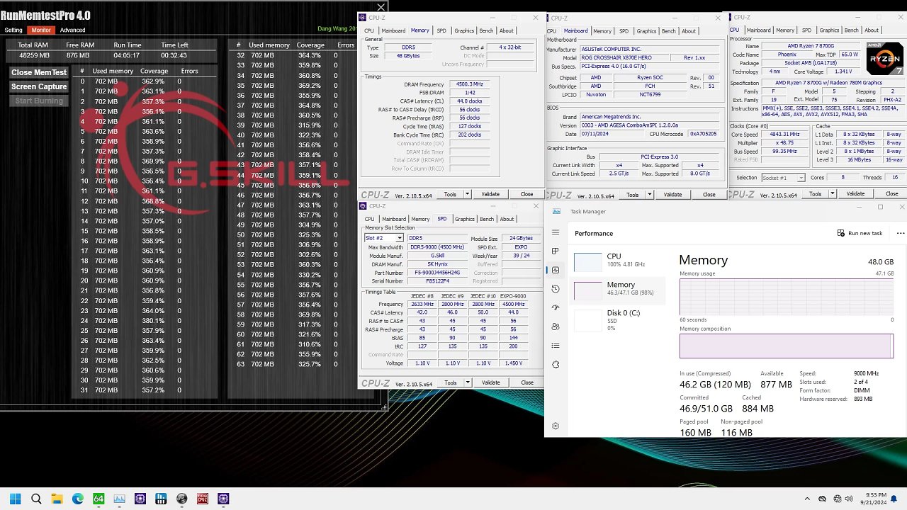 [30/09/2024] 2×24 GiB RAM mit 9000 MT/s: G.Skill-Showcase verspricht hohes OC-Potenzial auf X870E-Mainboards