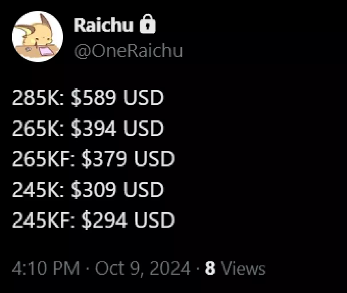 [10/10/2024] Preise