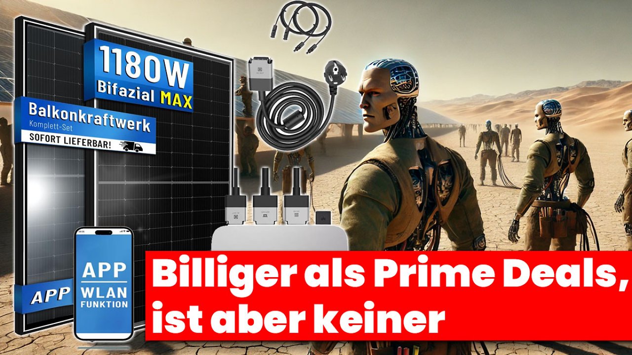 [09/10/2024] Deal skurril: Bifaziales Balkonkraftwerk fliegt für 244 € raus, deklassiert alle Prime Deals (1)