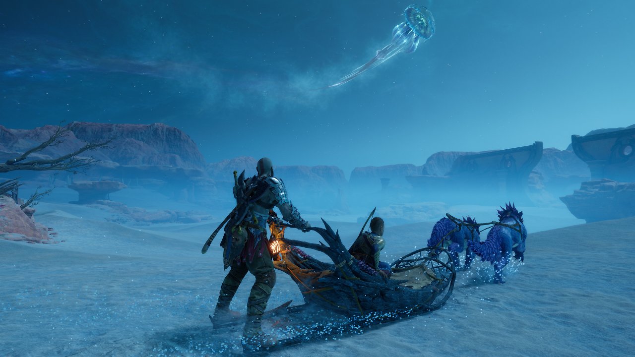 [11/10/2024] God of War: Ragnarök bietet knallige Farbkontraste. Die Darstellung ist offenkundig für leuchtstarkes HDR ausgelegt.
