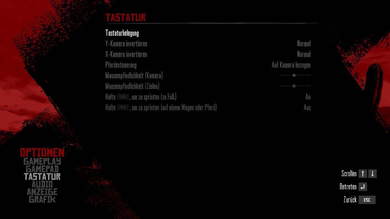 Men&uuml; - Tastatur