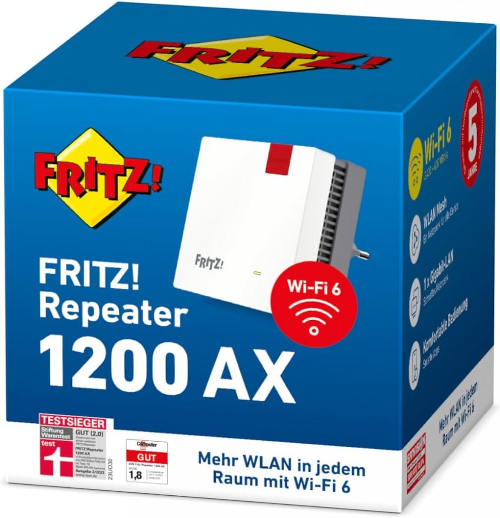 [20/11/2024] Der AVM FritzRepeater 1200AX ist mehrfach ausgezeichnet und verbraucht kaum mehr Platz als eine Wandsteckdose.