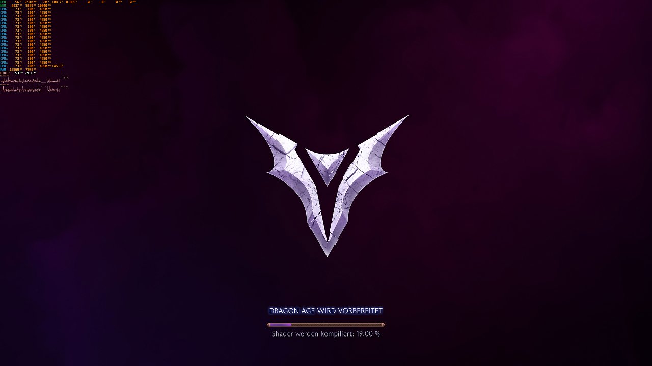 [05/11/2024] Dragon Age The Veilguard führt beim ersten Start ein ausführliches Shader Compiling durch, das Ruckler minimiert. Nebenbei ist der Vorgang ein fantastischer Prozessor-Benchmark und Stabilitätstest.
