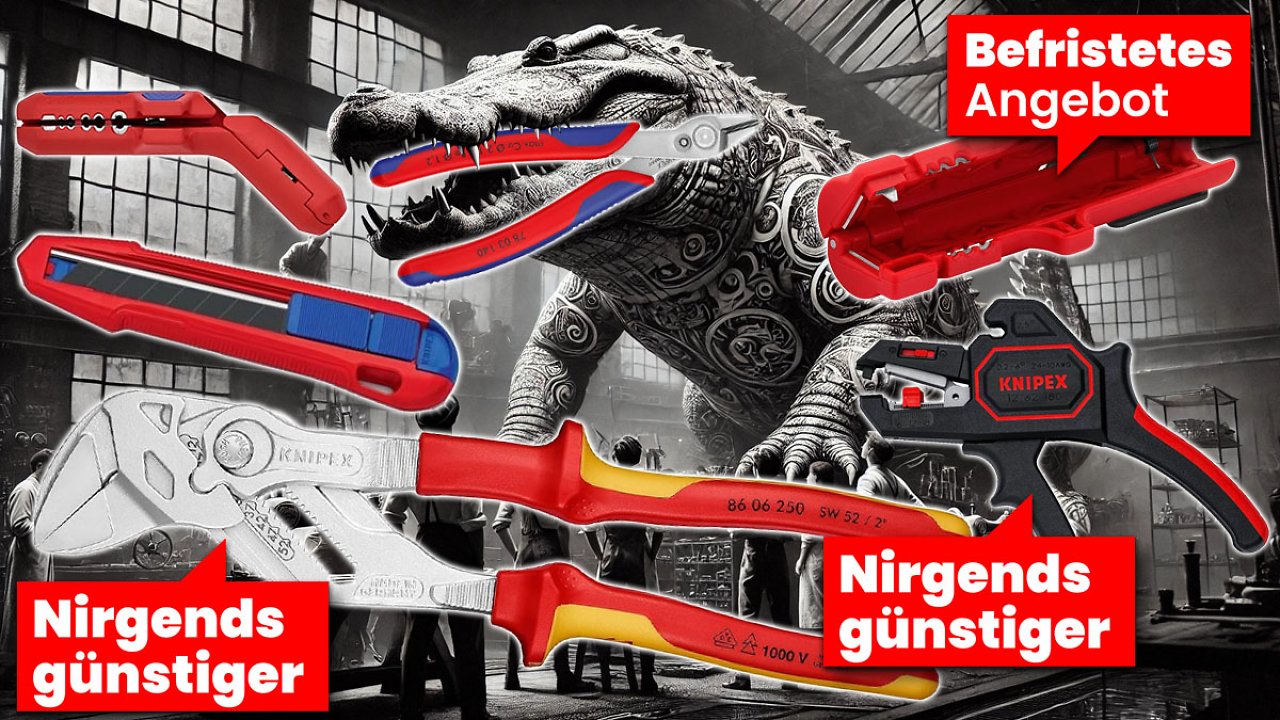 [13/11/2024] Amazon-Deal für Bastler: Knipex Zangenschlüssel VDE, Abisolierwerkzeuge, Cuttermesser & Seitenschneider im Preisfall