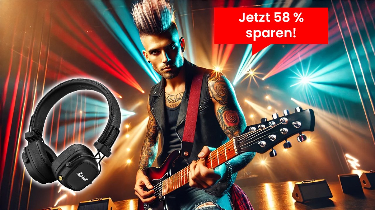 [22/11/2024] Marshall Major IV On Ear Bluetooth Kopfhörer, Kabelloser Ohrhörer, Faltbar, 80 Stunden kabellose Akkukapazität - Schwarz Amazon Angebot