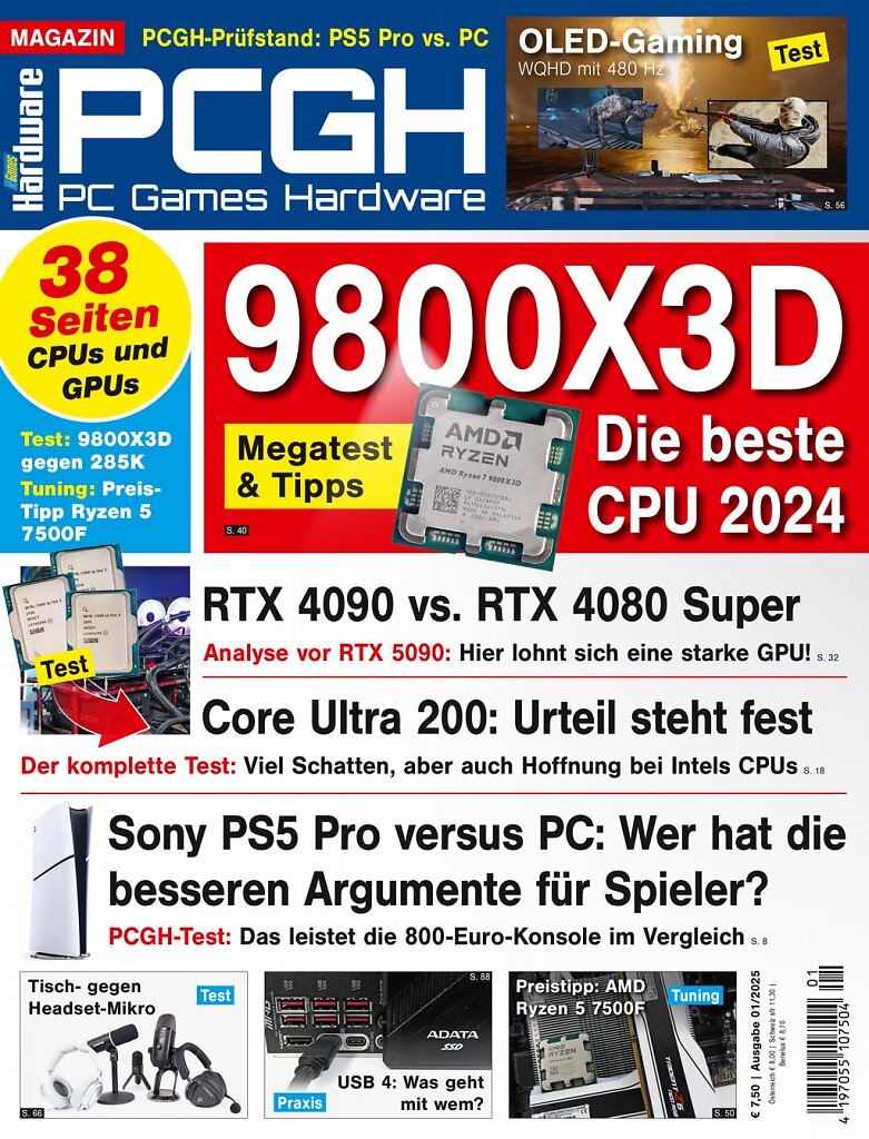 [26/11/2024] Magazin-Cover der PCGH-Ausgabe 01/2025.