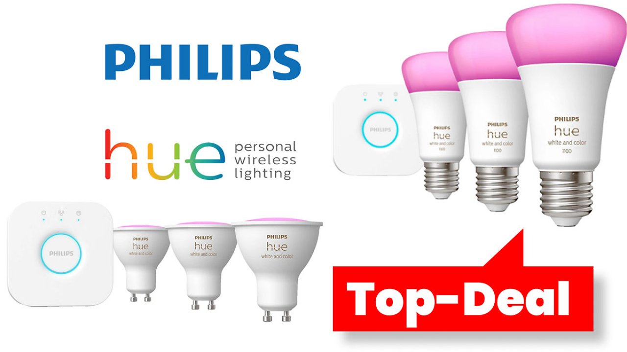 Black Deals: Philips Hue Starter-Sets inkl. Bridge mit 58% Rabatt - E27 & GU10 White & Color Ambiance