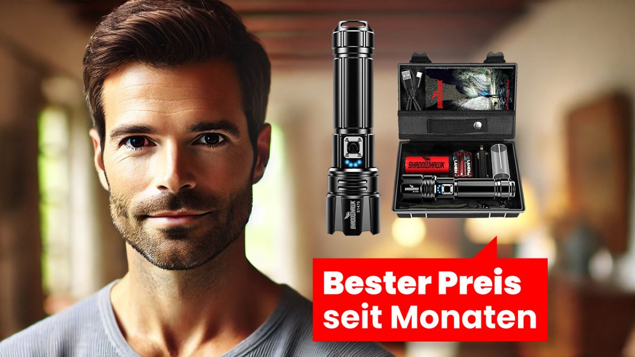Unfassbar beliebt, kurz unter 20€: Extrem helle LED-Taschenlampe lässt sich mit Akku oder Batterien betreiben