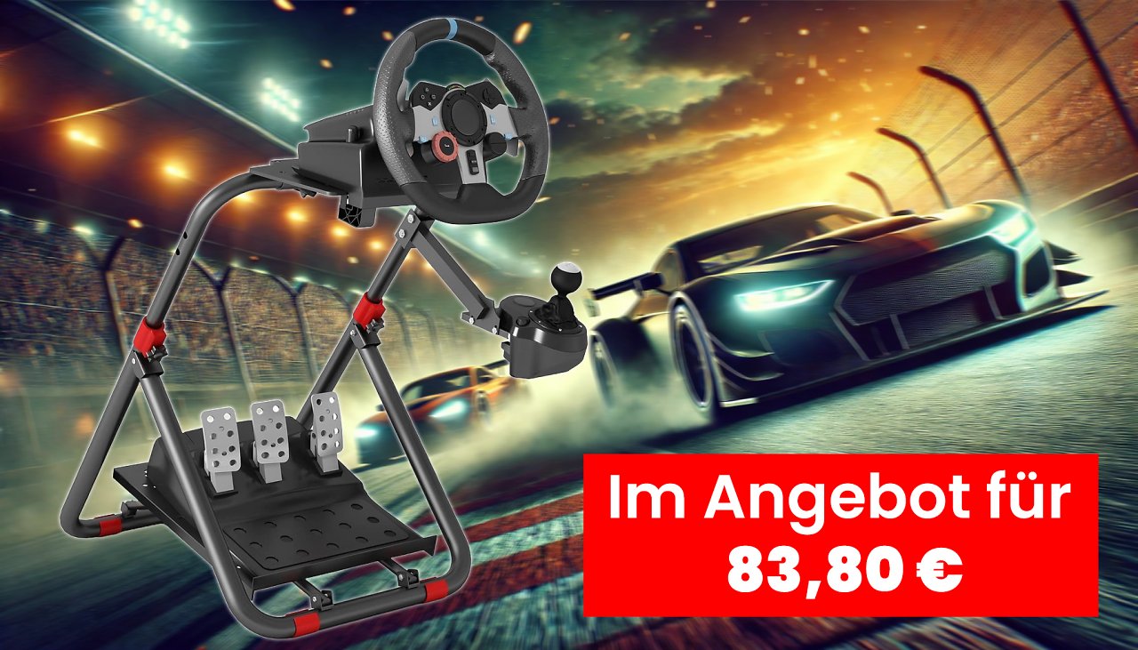 [08/11/2024] Fast vergriffen! Amazon haut Rennspiel-Lenkradständer für nur 83,80 € raus - die Lager leeren sich