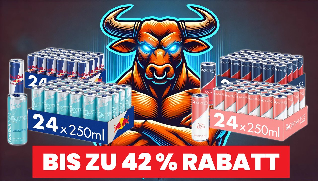 [21/11/2024] Black-Friday-Deal: Dank 42 % Rabatt kostet Red Bull nur 1,00 € pro Dose – wie lange noch?