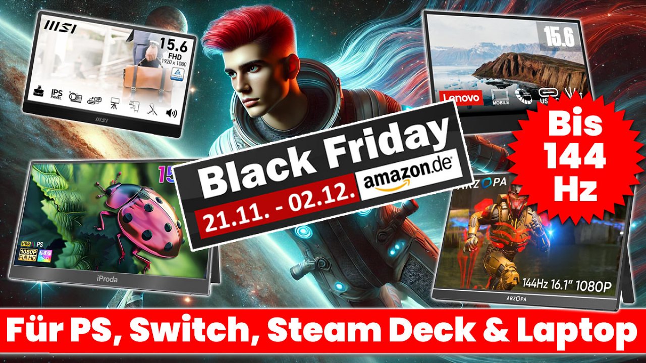 [24/11/2024] Für Laptop und Konsole: Am Black Friday verteilt Amazon tragbare Monitore ab 60 Euro