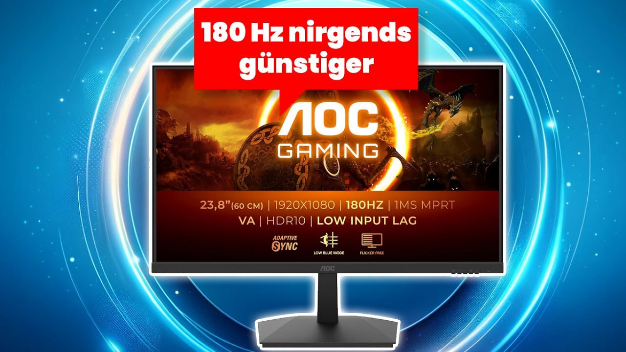 [27/12/2024] AOC Gaming-Monitor mit 180 Hz für unter 100 Euro - aber nur bei einem Händler