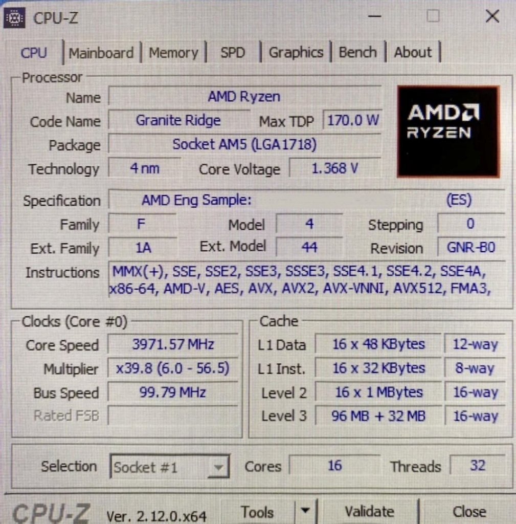 [27/12/2024] 9950X3D Engineering Sample
