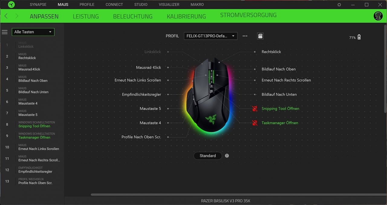 [18/12/2024] Anpassbare Tasten in Razer Software