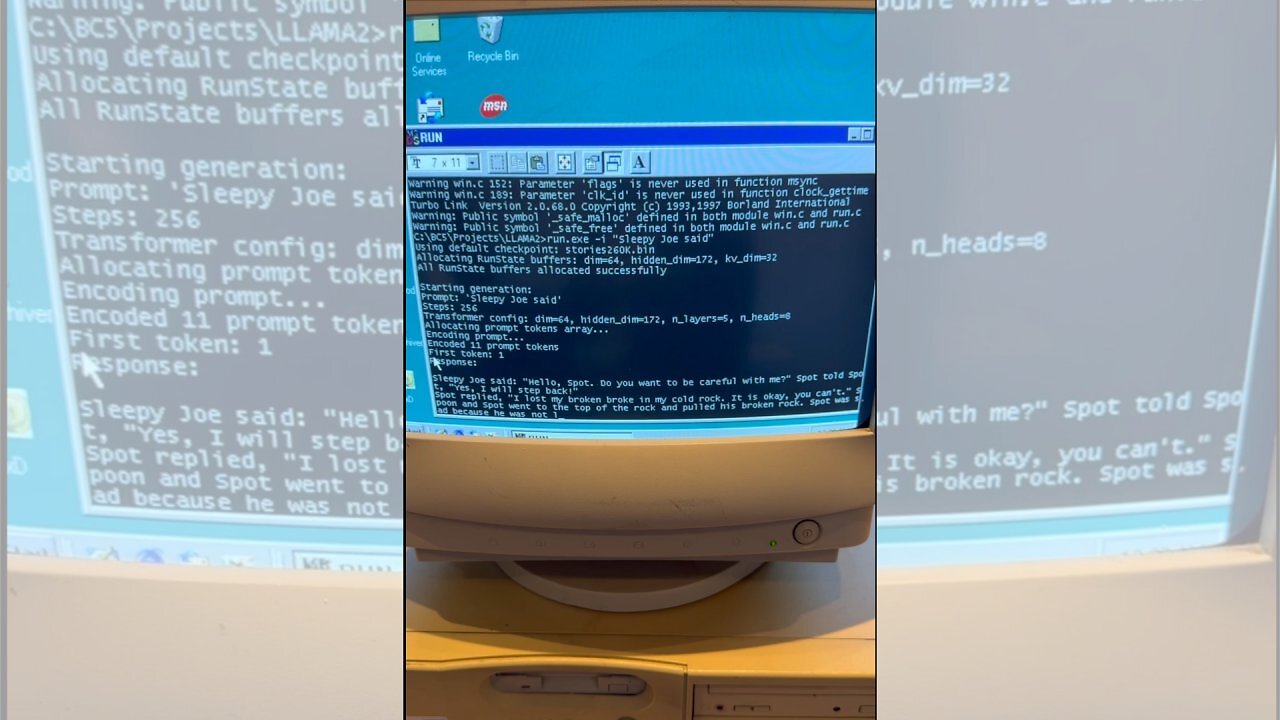 [30/12/2024] Ein LLM auf Windows 98? Den Exo Labs ist genau das gelungen.