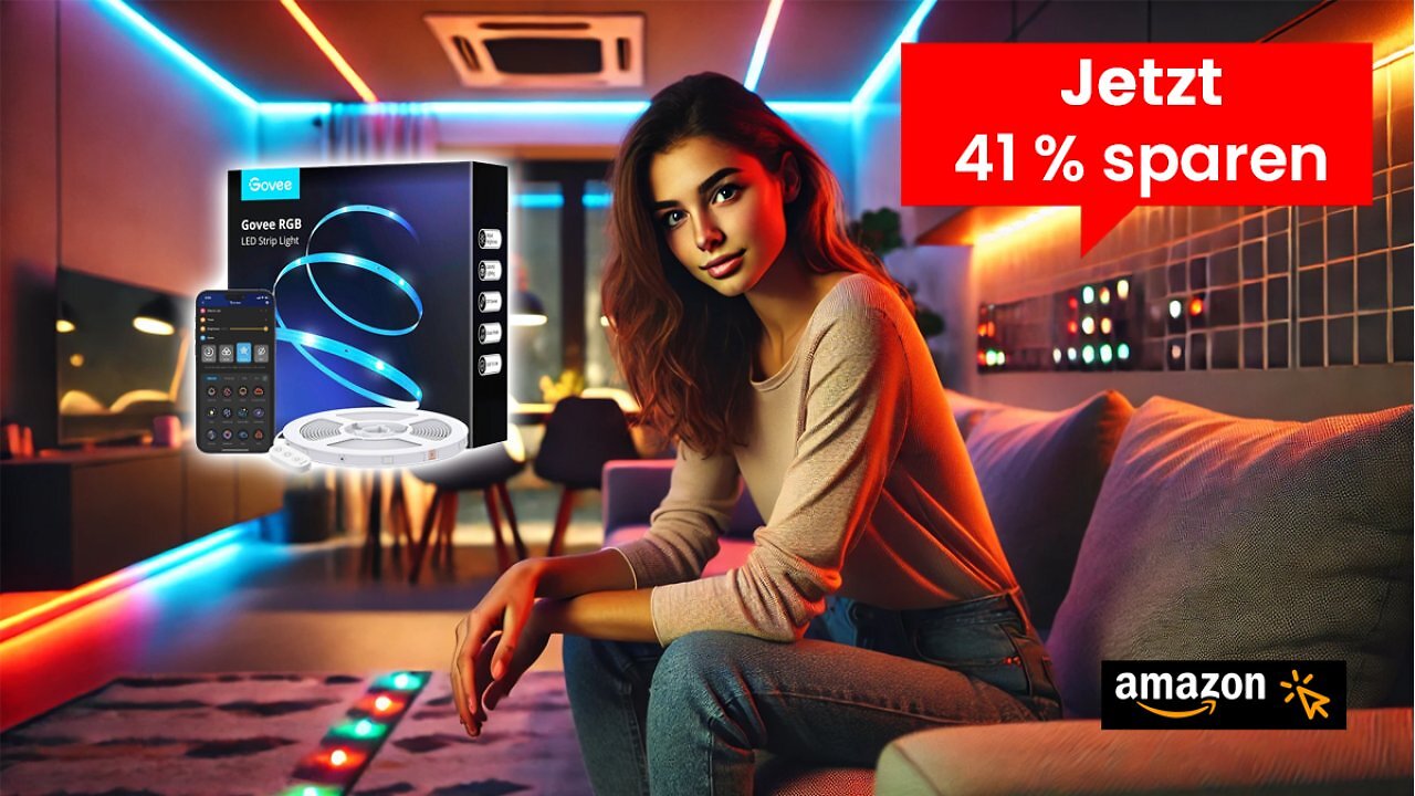 [17/12/2024] Govee LED Strip 5m, Bluetooth RGB LED Streifen mit App-Steuerung, Farbwechsel, Musik Sync, 64 Szenenmodus, Lichterkette für Schlafzimmer, Wohnzimmer, Haus, Bar, Party, Fest 5M [Energieklasse G] Amazon Angebot