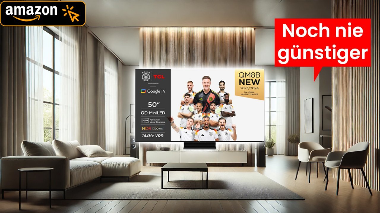 [03/12/2024] TCL 50QM8B TV MiniLED 50”, QLED, 144Hz, 4K HDR Premium 1250nits, Google TV, Dolby Vision IQ & Atmos, Onkyo, Google Assistant Incorporado y Game Master Pro 2.0 Amazon Angebot