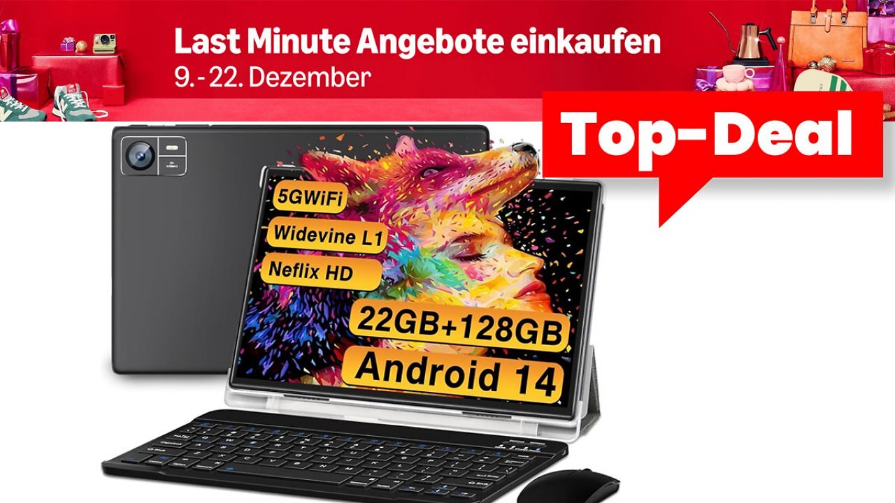 Wirklich nur 110€? Android-Tablet mit 10 Zoll, 128 GB und Tastatur - im Gegensatz zum Amazon Fire HD auch mit Google Play Store