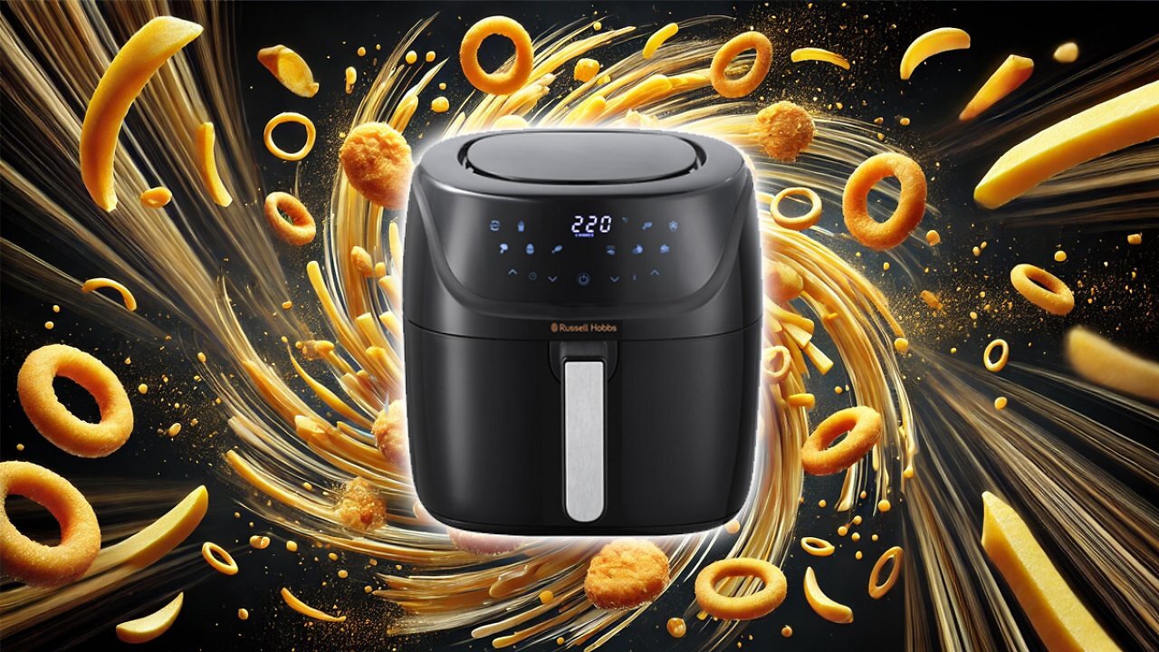 [22/01/2025] Russell Hobbs Heißluftfritteuse XXL 8L Rapid AirFryer [kompaktes Gehäuse,7 Kochfunktionen,10 Programme] SatisFry (spülmaschinenfest, max 220°C, Fritteuse ohne Öl, Grillen, Backen, Braten) 27170-56 Amazon Angebot