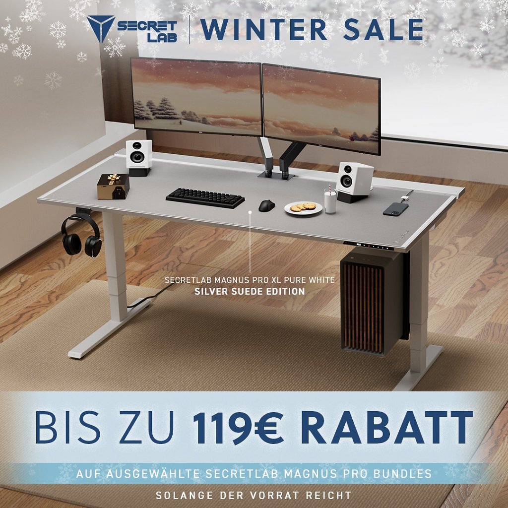 [31/01/2025] Auf die Gaming-Schreibtische MAGNUS/MAGNUS Pro gibt es bis zu 119 Euro Rabatt.