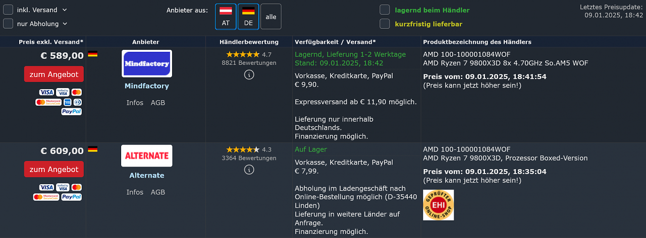 [09/01/2025] Preisvergleich